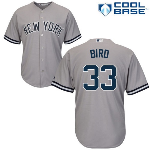 Yankees #33 Greg Bird Grey Cool Base Stitched Youth MLB Jersey - Click Image to Close